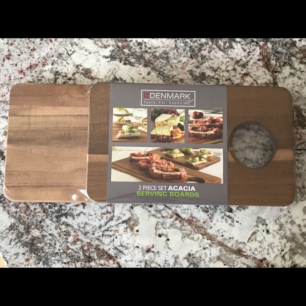 Acacia Wood Serving Boards Set of 2